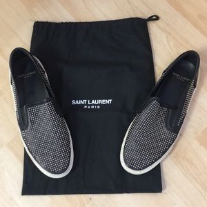 Saint Laurent studded slip ons 41.5